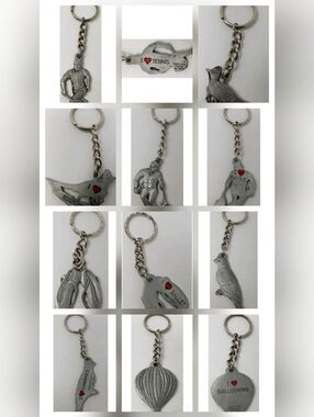 Vintage Rawcliffe Pewter Keychains - You Pick!